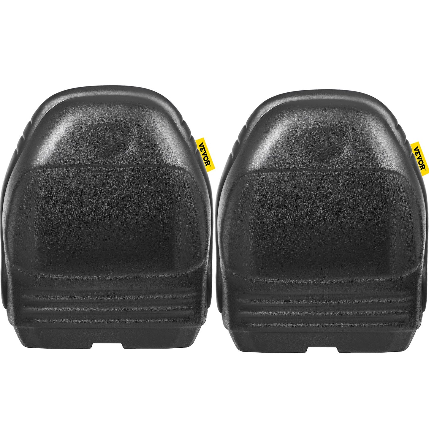 Universal Tractor Seat Replacement, Compact High Back Mower Seat Pair, Black Vinyl Forklift Seat, Central Drain Hole Skid Steer Seat with Mounting Bolt Patterns of 8" x 11.5" & 11.25" x 11.5"