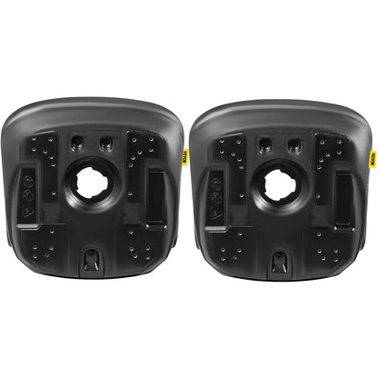 Universal Tractor Seat Replacement, Compact High Back Mower Seat Pair, Black Vinyl Forklift Seat, Central Drain Hole Skid Steer Seat with Mounting Bolt Patterns of 8" x 11.5" & 11.25" x 11.5"