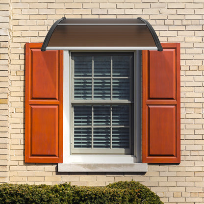 Window Door Awning Canopy 40" x 40", UPF 50+ Polycarbonate Entry Door Outdoor Window Awning Exterior, Front Door Overhang Awning for Sun Shutter, UV, Rain, Snow Protection, Hollow Sheet