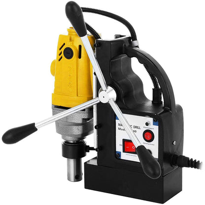 MD40 38.1 mm Electric Magnetic Drill Press Drilling Machine with 11PC HSS Cutter Set Precise Annular Cutter Kit Compact Switchable Evolution 1100W Magnet Force