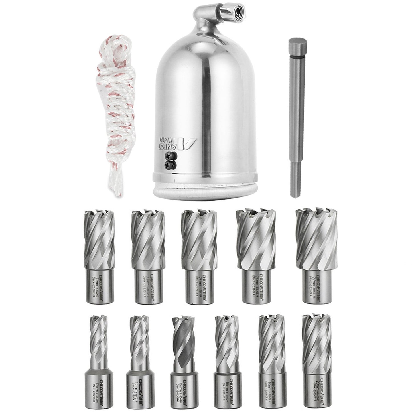 MD40 38.1 mm Electric Magnetic Drill Press Drilling Machine with 11PC HSS Cutter Set Precise Annular Cutter Kit Compact Switchable Evolution 1100W Magnet Force