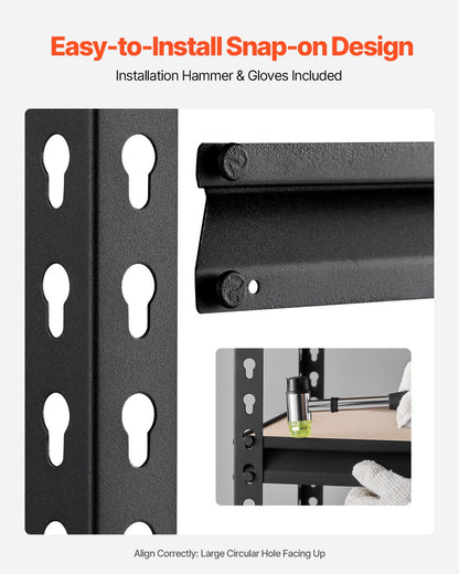 Storage Shelves, 2000 lbs, 5 Tier Garage Storage Shelving, 16" D x 36" W x 71.4" H Adjustable Metal Shelves for Garage Shelves Utility Rack Shelf, Ideal for Kitchen, Warehouse, Basement, Black