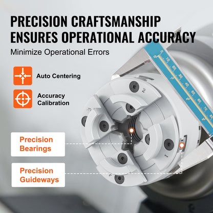 KP96 Drehfutter, 4-Backen, 9,5 cm Durchmesser, Drehfutter aus Metall, Zubehör für Drehmaschinen, selbstzentrierendes Werkzeug, für Drehmaschinen, Präzisionsbearbeitung, Schleifmaschinen, Fräsmaschinen