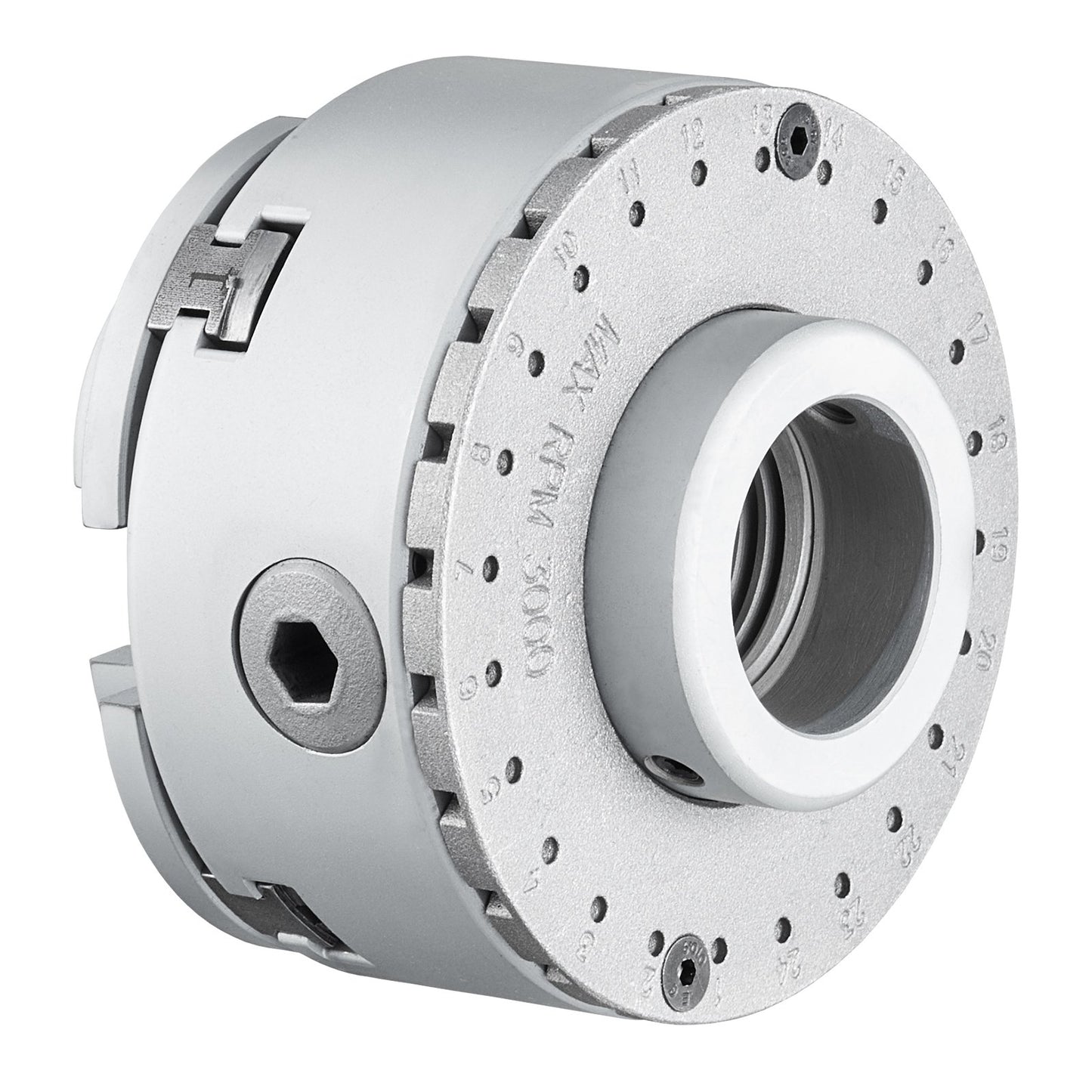 KP965 Lathe Chuck, 4-Jaw 9.5 cm Diameter, Metal Lathe Chuck Turning Machine Accessories with 5 Sets of Jaws, Self-centering Tool, for Precision Machining, Grinding Machines, Milling Machines