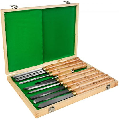 Lathe Chisel 8 Piece Wood Lathe Chisel Cutting Carving HSS Steel Blades Wood Turning Tools Lathe Chisel Set for Storage for Wood Turning Hardwood One Free Chisel