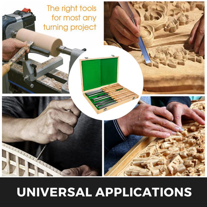 Lathe Chisel 8 Piece Wood Lathe Chisel Cutting Carving HSS Steel Blades Wood Turning Tools Lathe Chisel Set for Storage for Wood Turning Hardwood One Free Chisel