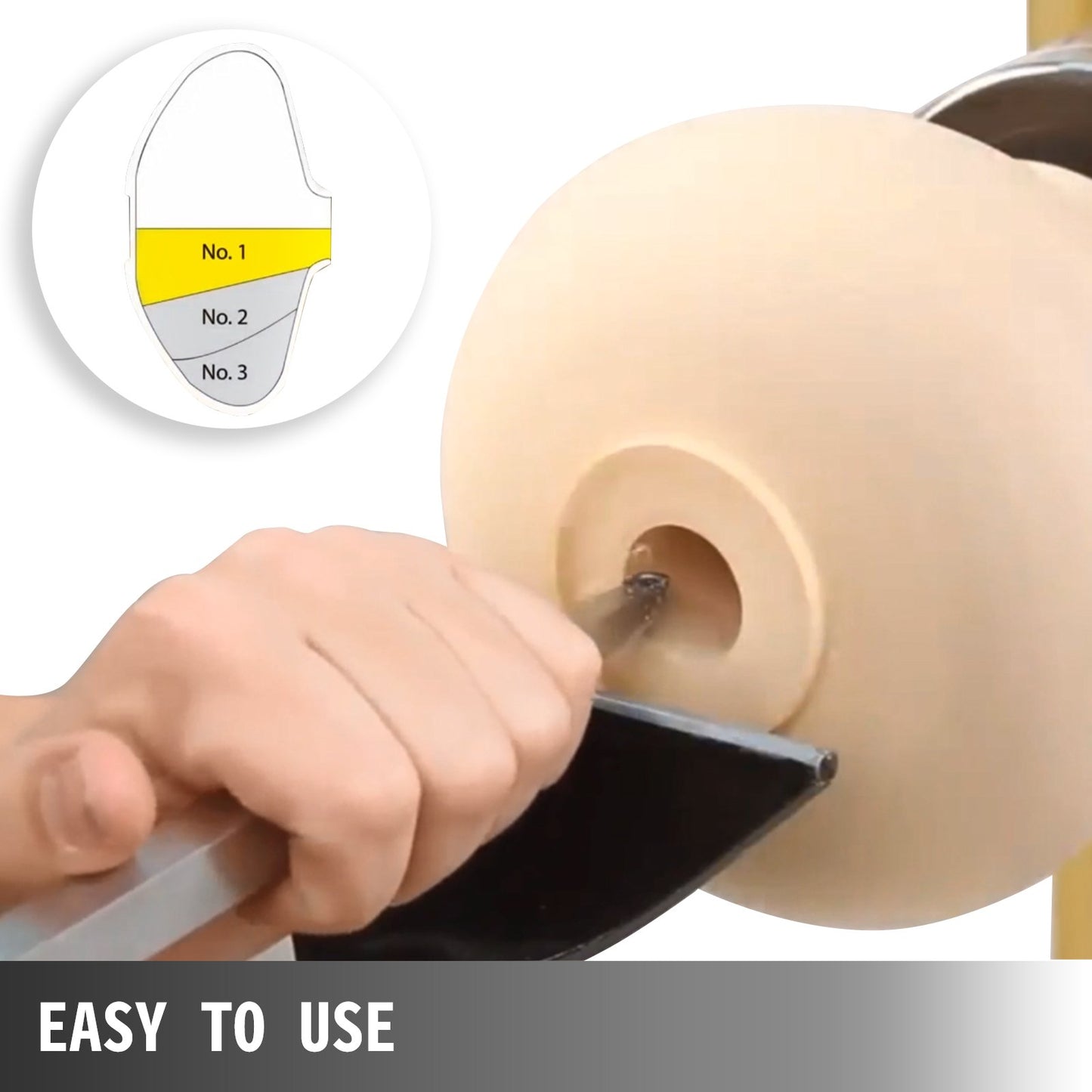 Wood Turning Tools for Lathe 4 PCS Set, Carbide Lathe Tools with Diamond Shape, Round, Square Cutters, Turning Lathe Chisels with Comfortable Grip Handles Lathe Tools for Craft DIY Hobbyists