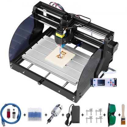 Graviermaschine 300×180×45 mm CNC-Fräse CNC 3018 Pro 15W Lasergravierer GRBL-Steuerung 3-Achsen-Lasergravurmaschine mit Offline-Controller, zum Gravieren von Kunststoff, Acryl, PVC und Holz