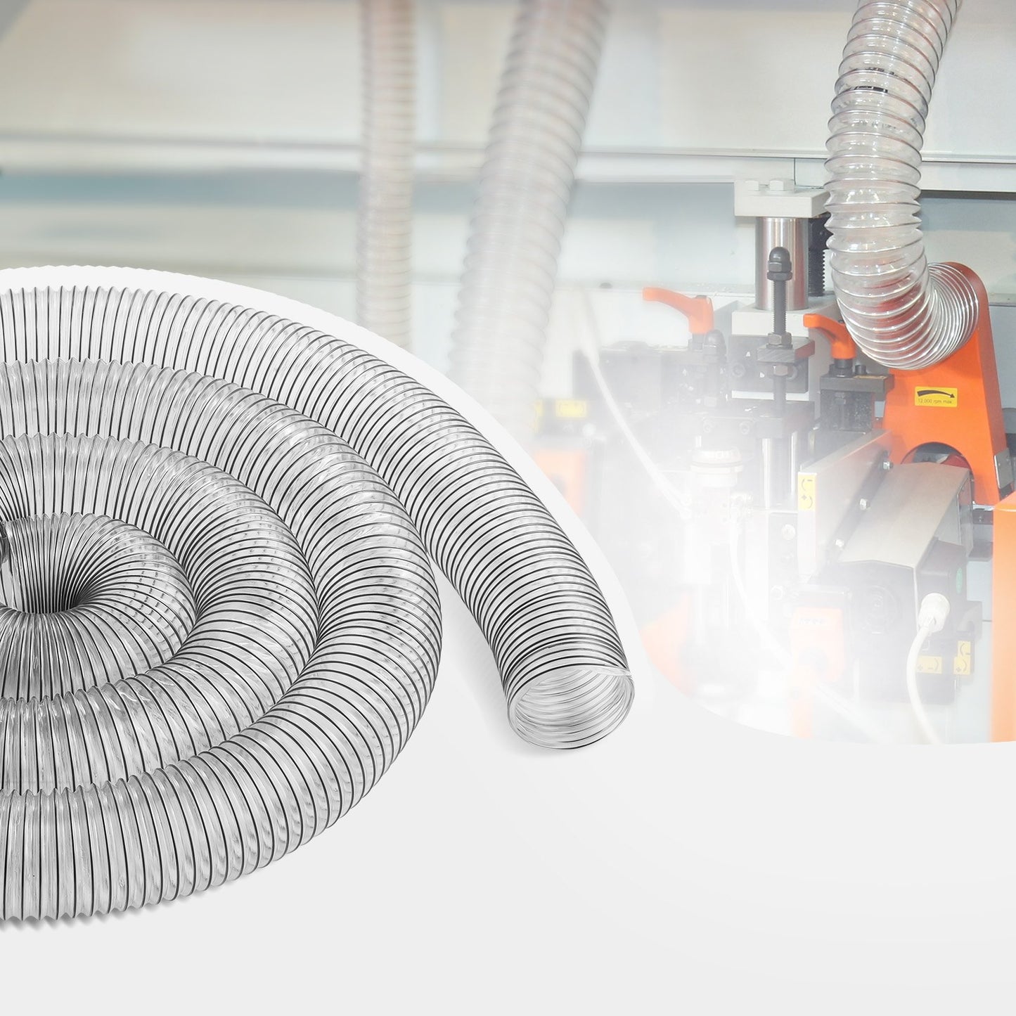 10,2 cm x 609,6 cm Staubabsaugschlauch, verdicktes PVC, flexibler, transparenter Schlauch