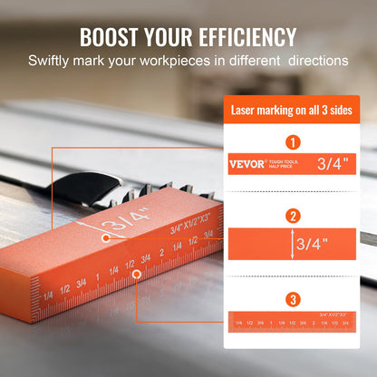 16-teiliges Präzisions-Höhenmessklotz-Set für Holzbearbeitungswerkzeuge mit deutlich lasergravierten Größenmarkierungen und Aufbewahrungskoffer, Aluminium-Einstellleisten für Oberfräsen- und Tischkreissägenzubehör