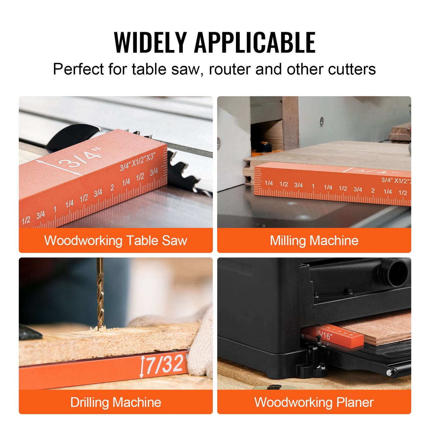 16-teiliges Präzisions-Höhenmessklotz-Set für Holzbearbeitungswerkzeuge mit deutlich lasergravierten Größenmarkierungen und Aufbewahrungskoffer, Aluminium-Einstellleisten für Oberfräsen- und Tischkreissägenzubehör