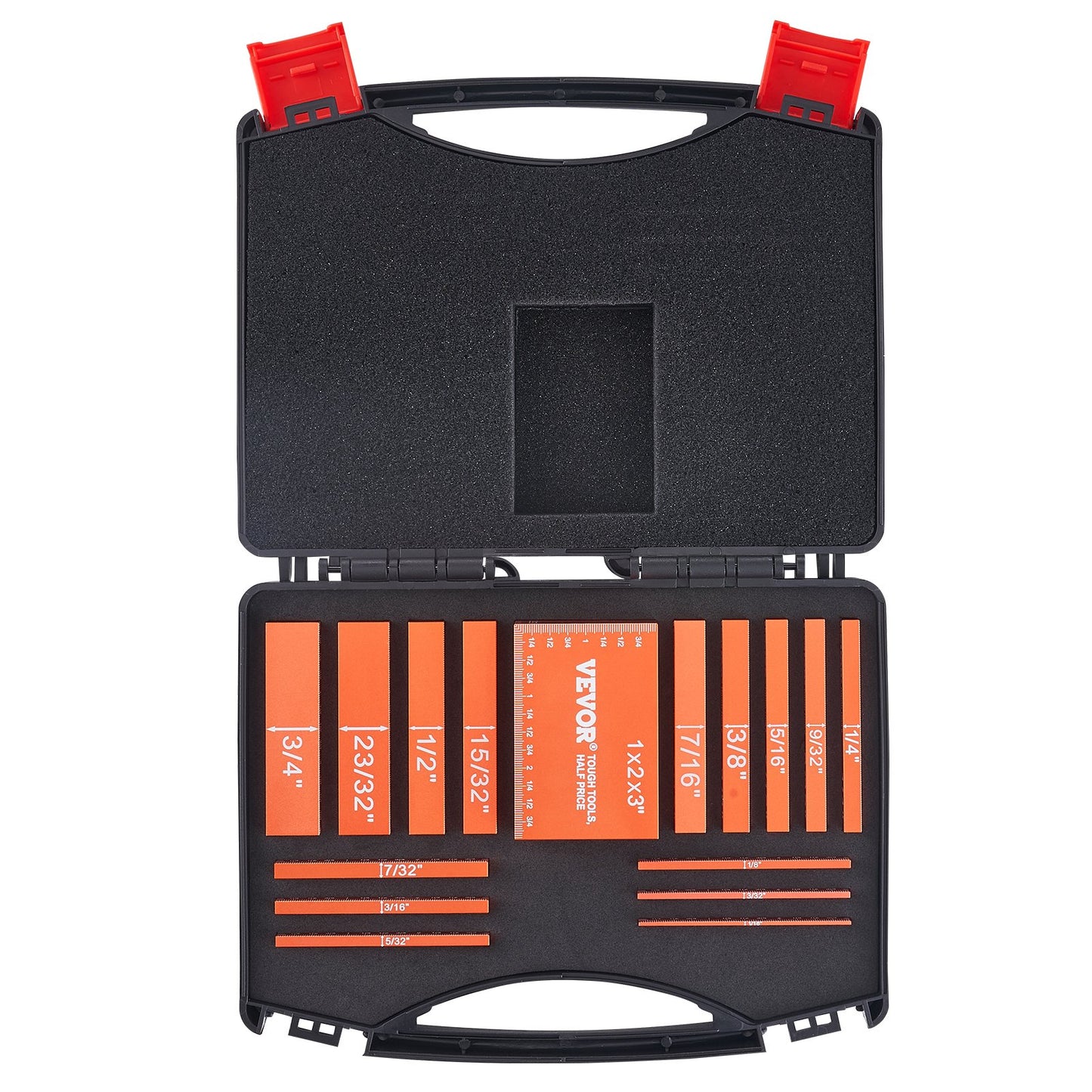 16-teiliges Präzisions-Höhenmessklotz-Set für Holzbearbeitungswerkzeuge mit deutlich lasergravierten Größenmarkierungen und Aufbewahrungskoffer, Aluminium-Einstellleisten für Oberfräsen- und Tischkreissägenzubehör