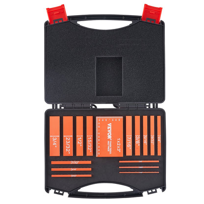 16-teiliges Präzisions-Höhenmessklotz-Set für Holzbearbeitungswerkzeuge mit deutlich lasergravierten Größenmarkierungen und Aufbewahrungskoffer, Aluminium-Einstellleisten für Oberfräsen- und Tischkreissägenzubehör