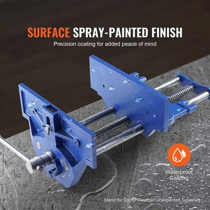 Holzbearbeitungsschraubstock, 13-Zoll-Werkbankschraubstock, robuster Gusseisenschraubstock für Werkbänke, 10,6 Zoll Backenbreite, mit Schnellspannhebel zum Holzbearbeiten, Schneiden und Bohren