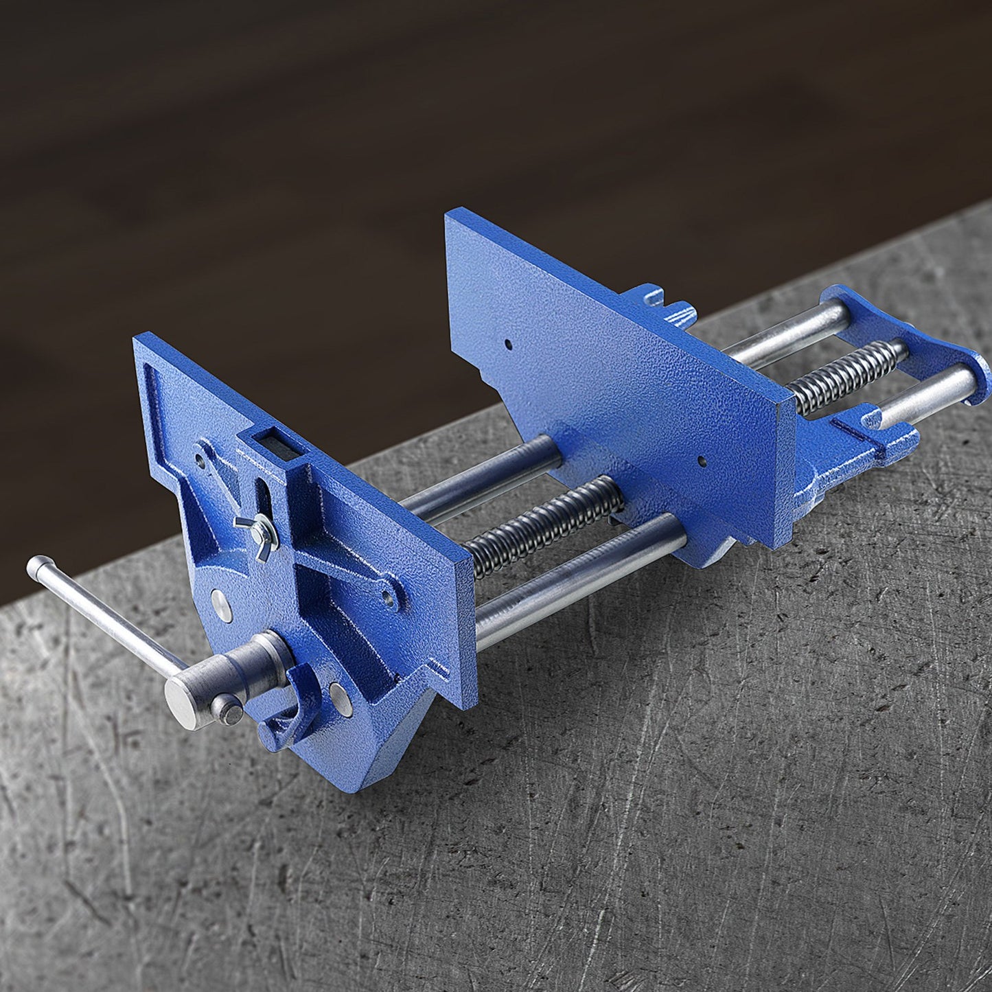 Holzbearbeitungsschraubstock, 13-Zoll-Werkbankschraubstock, robuster Gusseisenschraubstock für Werkbänke, 10,6 Zoll Backenbreite, mit Schnellspannhebel zum Holzbearbeiten, Schneiden und Bohren