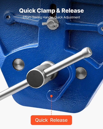 Woodworking Vise, 9 Inch Jaw Width, Quick Release Wood Bench Vise, 10.2 Inch Max Jaw Opening, Heavy-duty Cast Iron Construction, Adjustable Front Stop, Workbench Vice, for Woodworking Drilling