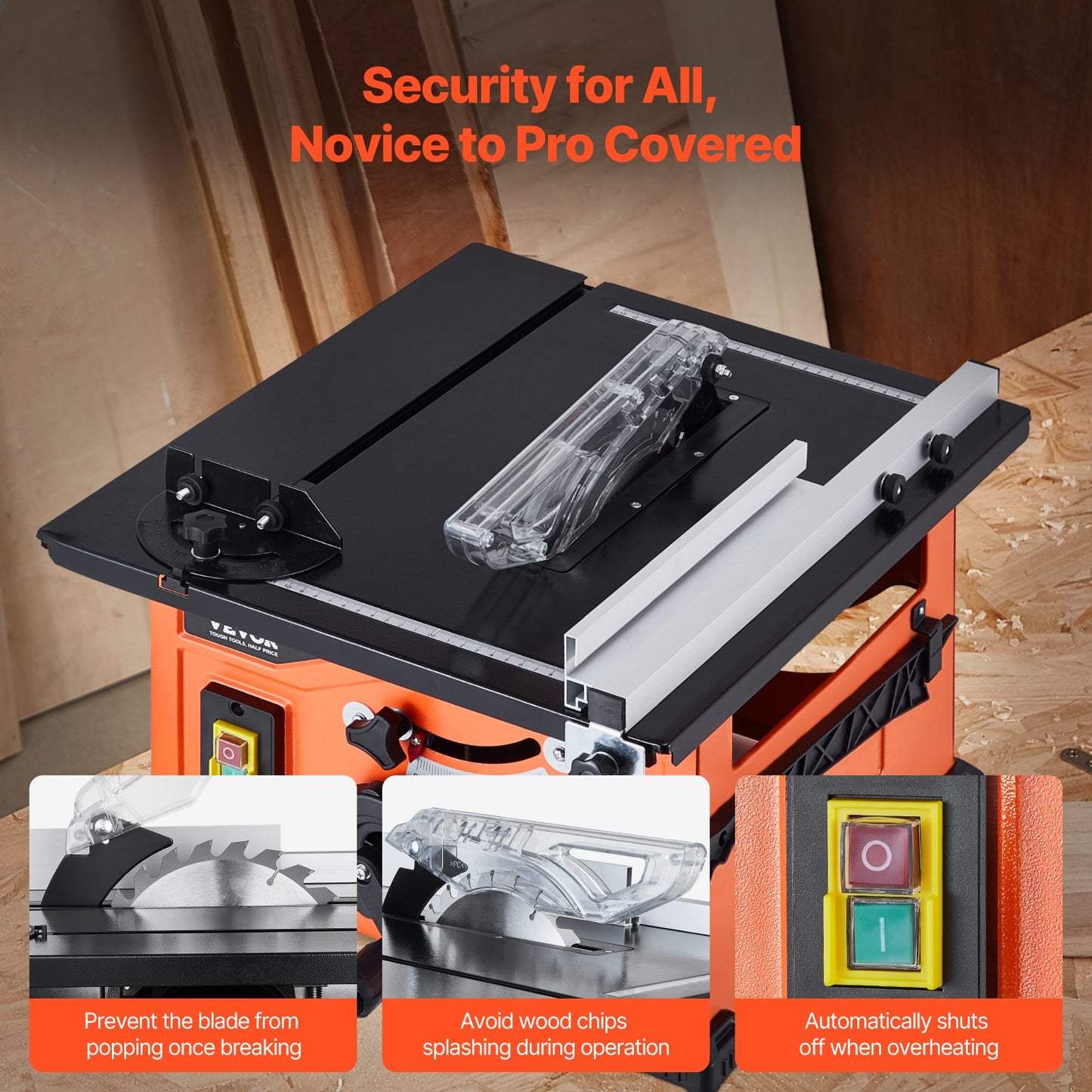 Table Saw for Jobsite, 210 mm, 1200W Portable Compact Tablesaw, 225mm Max Rip Capacity, 4800RPM Cutting Speed, with 24 Teeth Saw Blade, Sliding Miter Gauge, for DIY Woodworking Furniture Making