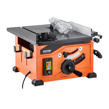 Table Saw for Jobsite, 210 mm, 1200W Portable Compact Tablesaw, 225mm Max Rip Capacity, 4800RPM Cutting Speed, with 24 Teeth Saw Blade, Sliding Miter Gauge, for DIY Woodworking Furniture Making
