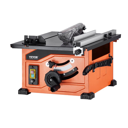 Table Saw for Jobsite, 210 mm, 1200W Portable Compact Tablesaw, 225mm Max Rip Capacity, 4800RPM Cutting Speed, with 24 Teeth Saw Blade, Sliding Miter Gauge, for DIY Woodworking Furniture Making