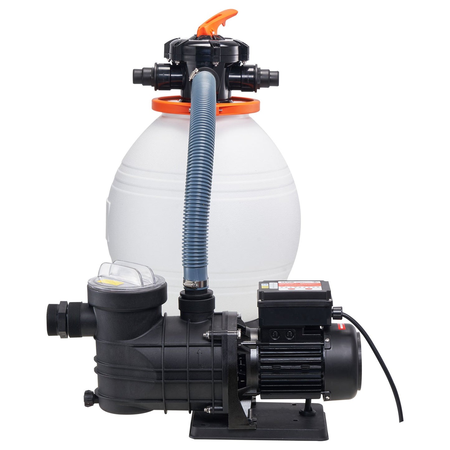 Sandfilterpumpe für Aufstellpools, 400 mm/16 Zoll, 18.000 l/h, 850 W Schwimmbadpumpensystem &amp; Filter-Kombinationsset mit 6-Wege-Mehrwegeventil und Siebkorb, für private und gewerbliche Schwimmbäder