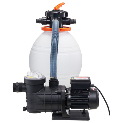 Sandfilterpumpe für Aufstellpools, 400 mm/16 Zoll, 18.000 l/h, 850 W Schwimmbadpumpensystem &amp; Filter-Kombinationsset mit 6-Wege-Mehrwegeventil und Siebkorb, für private und gewerbliche Schwimmbäder