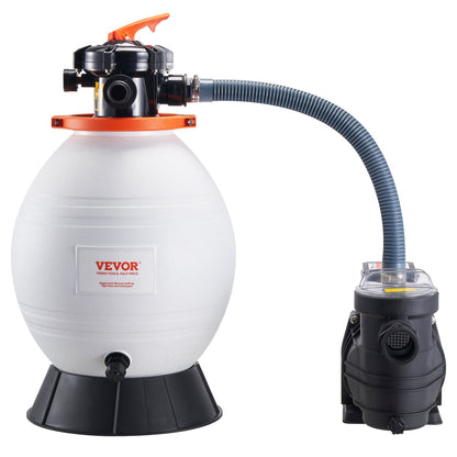 Sandfilterpumpe für Aufstellpools, 400 mm/16 Zoll, 18.000 l/h, 850 W Schwimmbadpumpensystem &amp; Filter-Kombinationsset mit 6-Wege-Mehrwegeventil und Siebkorb, für private und gewerbliche Schwimmbäder