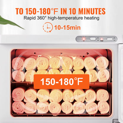 Hot Towel Warmer,23L Large Capacity Spa Hot Towel Warmers with See Through Window, 2 Stainless Steel Racks, Holds up 50-60 Towels, 2-in-1 Quick All-round Heating for Facials, SPA, Massage, Salon