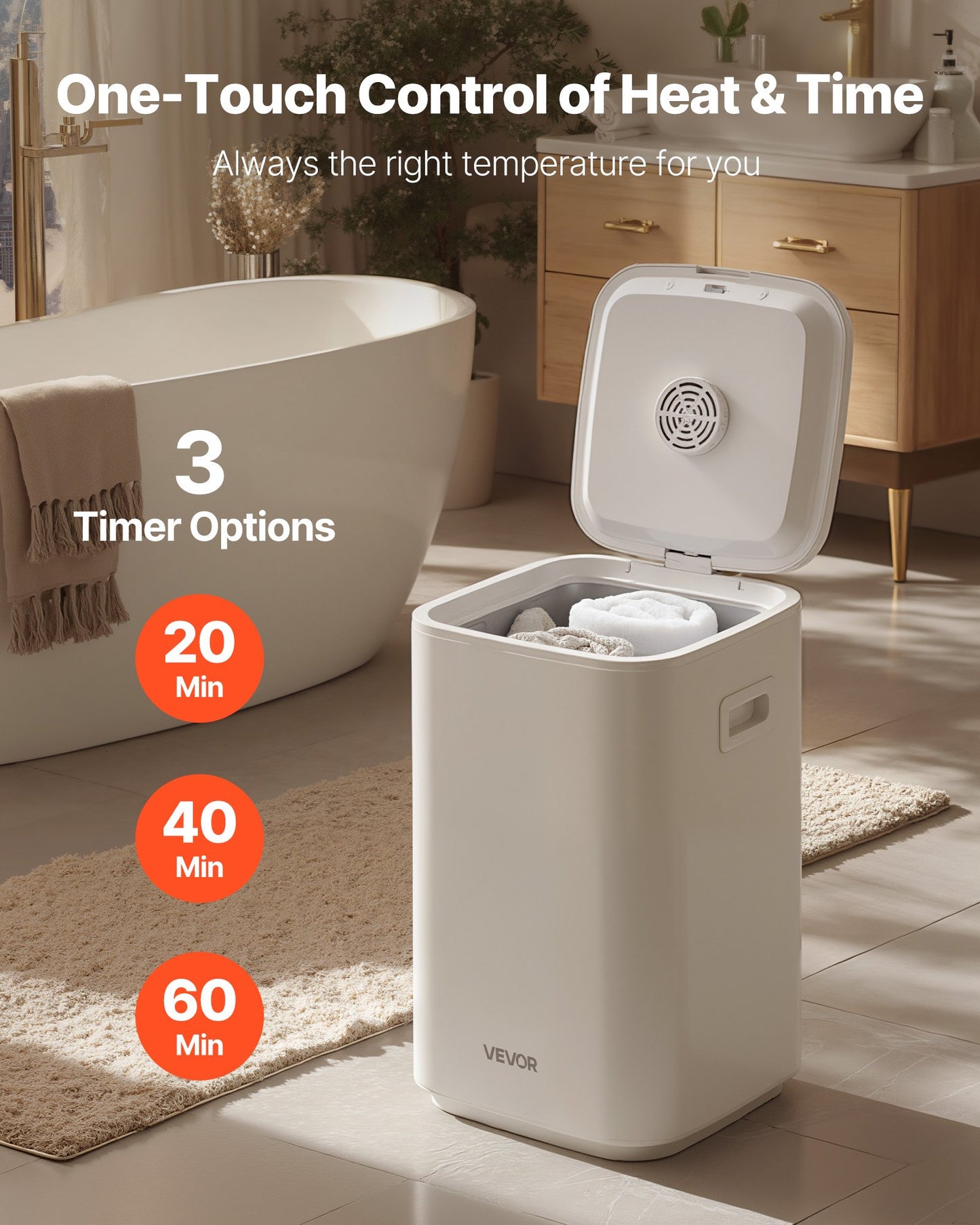 Towel Warmers for Bathroom, Towel Warmer Bucket with Child Lock & High-Temp Indicator & 24H Delay Timer & Auto Shut Off Fits up to 4 Oversized Bath Towels, Blankets, Clothes, Bathrobes and More