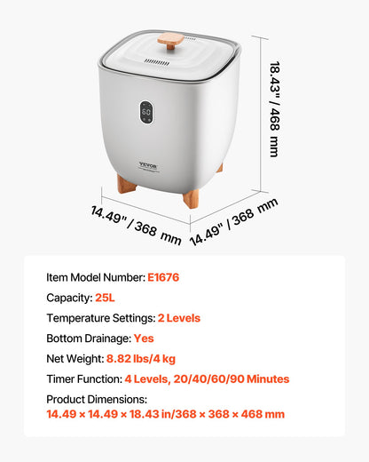 Towel Warmers for Bathroom, 25 L Towel Warmer Bucket with Auto Shut Off for Spa Fits up to 5 Oversized Bath Towels, Blankets, Clothes, Bathrobes, PJ's and More