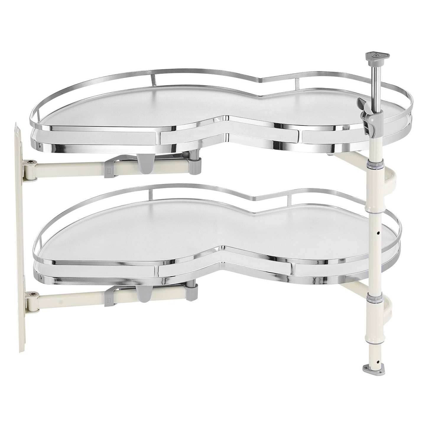 Swing Left Blind Corner Cabinet, Pull Out Organizer for 36 inch Width Blind Cabinet, 2 Tier Height Adjustable Swing Tray, Soft Close Kitchen Cloud Blind Organizer, Left Open