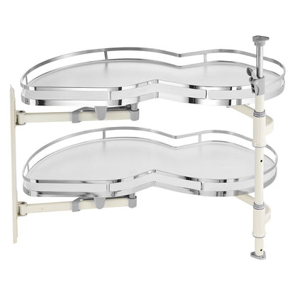 Swing Left Blind Corner Cabinet, Pull Out Organizer for 36 inch Width Blind Cabinet, 2 Tier Height Adjustable Swing Tray, Soft Close Kitchen Cloud Blind Organizer, Left Open