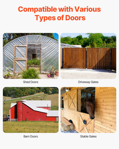 Gate Corner Brace Bracket, Anti Sag Gate Frame Hardware Kit, Gate Frame Brace Bracket with Latch Lock Rope, Latch Lock, for Shed Doors, Corral Gates, Driveway Gates, Wood Windows, Iron, Black