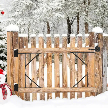 Gate Corner Brace Bracket, 2 Sets, Anti Sag Gate Frame Hardware Kit, Gate Frame Brace Bracket with Latch Lock, Screws, for Shed Doors, Corral Gates, Driveway Gates, Stable Gates, Iron, Black