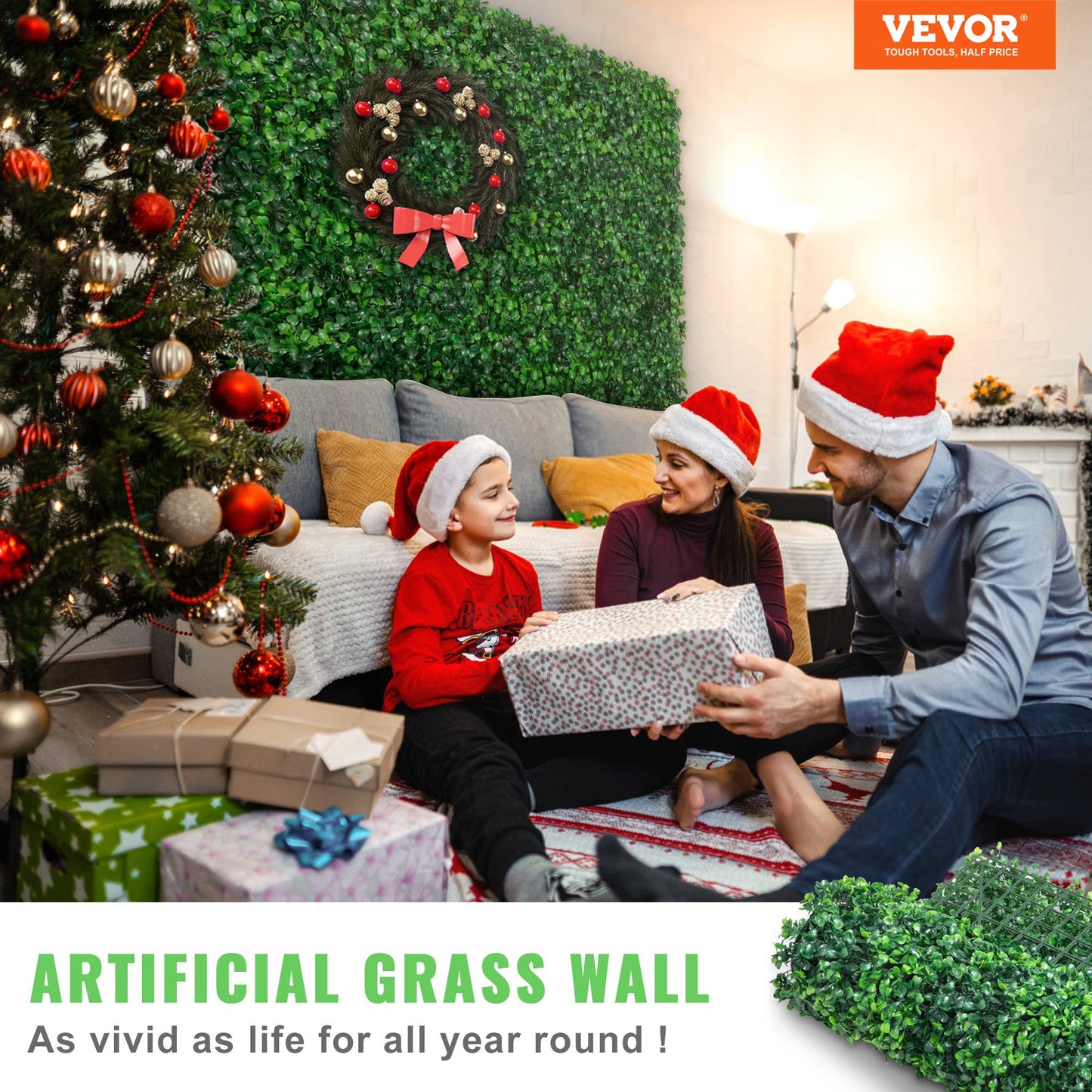 Artificial Boxwood Panel 24" X 16" UV 24pcs Boxwood Hedge Wall Panels Artificial Grass Backdrop Wall 4 cm Green Grass Wall, Fake Hedge for Decor Privacy Fence Indoor, Outdoor Garden Backyard