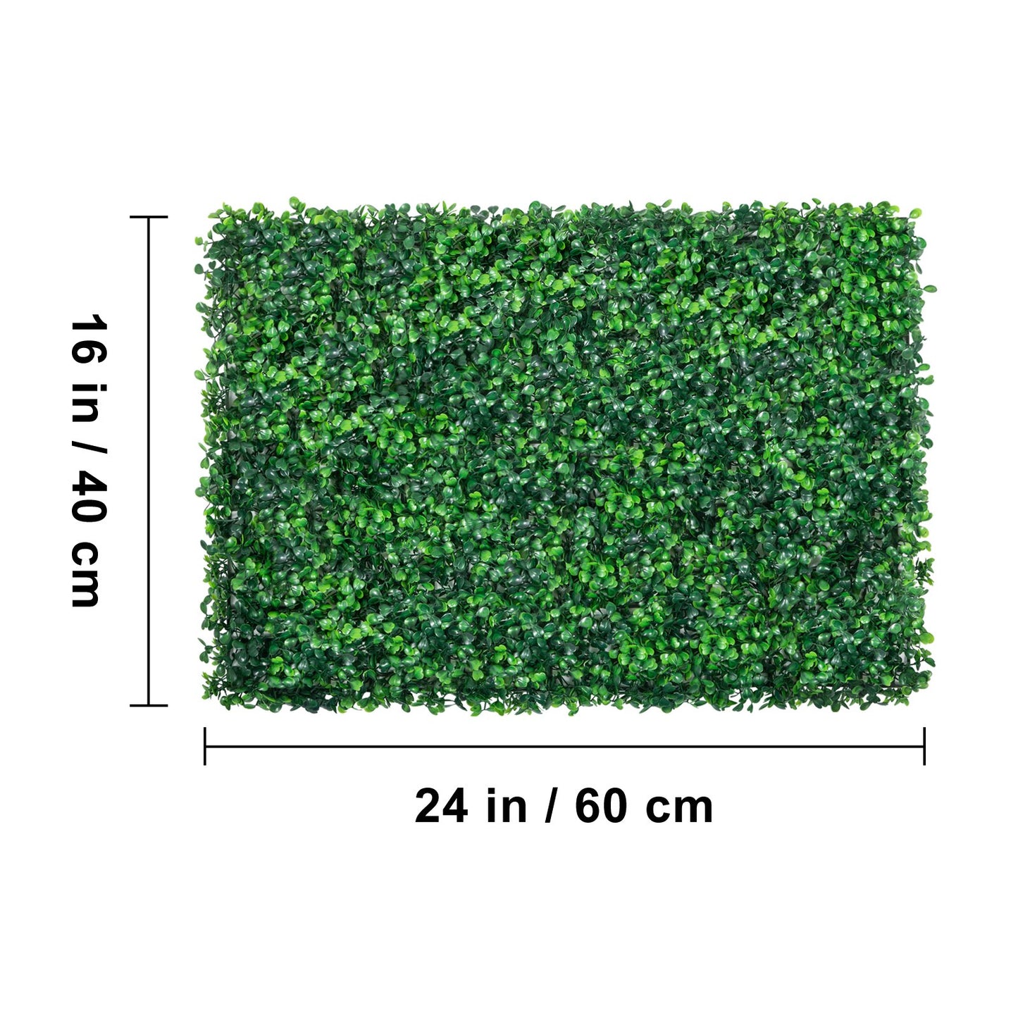 Artificial Boxwood Panel 24" X 16" UV 24pcs Boxwood Hedge Wall Panels Artificial Grass Backdrop Wall 4 cm Green Grass Wall, Fake Hedge for Decor Privacy Fence Indoor, Outdoor Garden Backyard