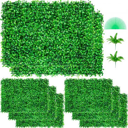 Artificial Boxwood Panel UV 8pcs Boxwood Hedge Wall Panels Artificial Grass Backdrop Wall 24X16" 4cm Green Grass Wall, Fake Hedge for Decor Privacy Fence Indoor Outdoor Garden Backyard