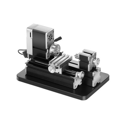Didaktische Mini-Metalldrehmaschine, 70 x 130 mm (2,76 x 5,12 Zoll), 36 W Leistung, 20.000 U/min, mit 3-Backen-Futter, Handrad aus Aluminiumlegierung, zur Bearbeitung von Präzisionsteilen aus Weichmetallen, Holz und Kunststoffen