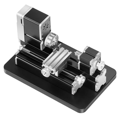 Didaktische Mini-Metalldrehmaschine, 70 x 130 mm (2,76 x 5,12 Zoll), 36 W Leistung, 20.000 U/min, mit 3-Backen-Futter, Handrad aus Aluminiumlegierung, zur Bearbeitung von Präzisionsteilen aus Weichmetallen, Holz und Kunststoffen