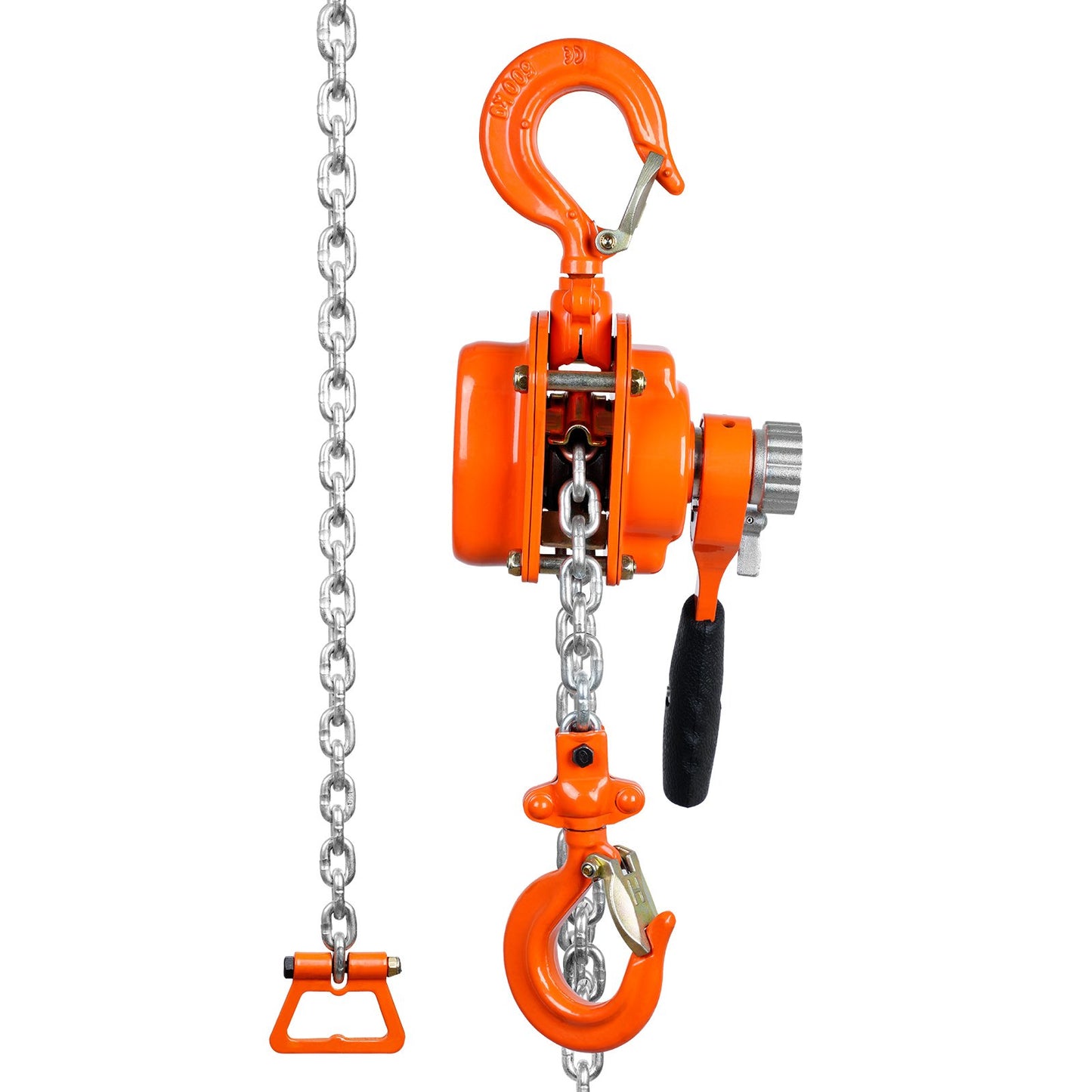 Manual Lever Chain Hoist, 1/2 Ton 499.5 kg Capacity 3.05m Come Along, G80 Galvanized Carbon Steel with Weston Double-Pawl Brake, Auto Chain Leading & 360° Rotation Hook, for Garage Factory Dock