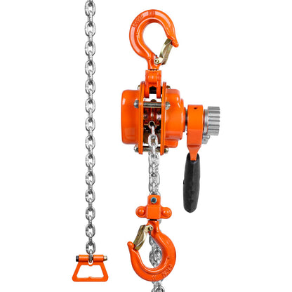 Manual Lever Chain Hoist, 1/4 Ton 550 lbs Capacity 1.5m Come Along, G80 Galvanized Carbon Steel with Weston Double-Pawl Brake, Auto Chain Leading & 360° Rotation Hook, for Garage Factory Dock