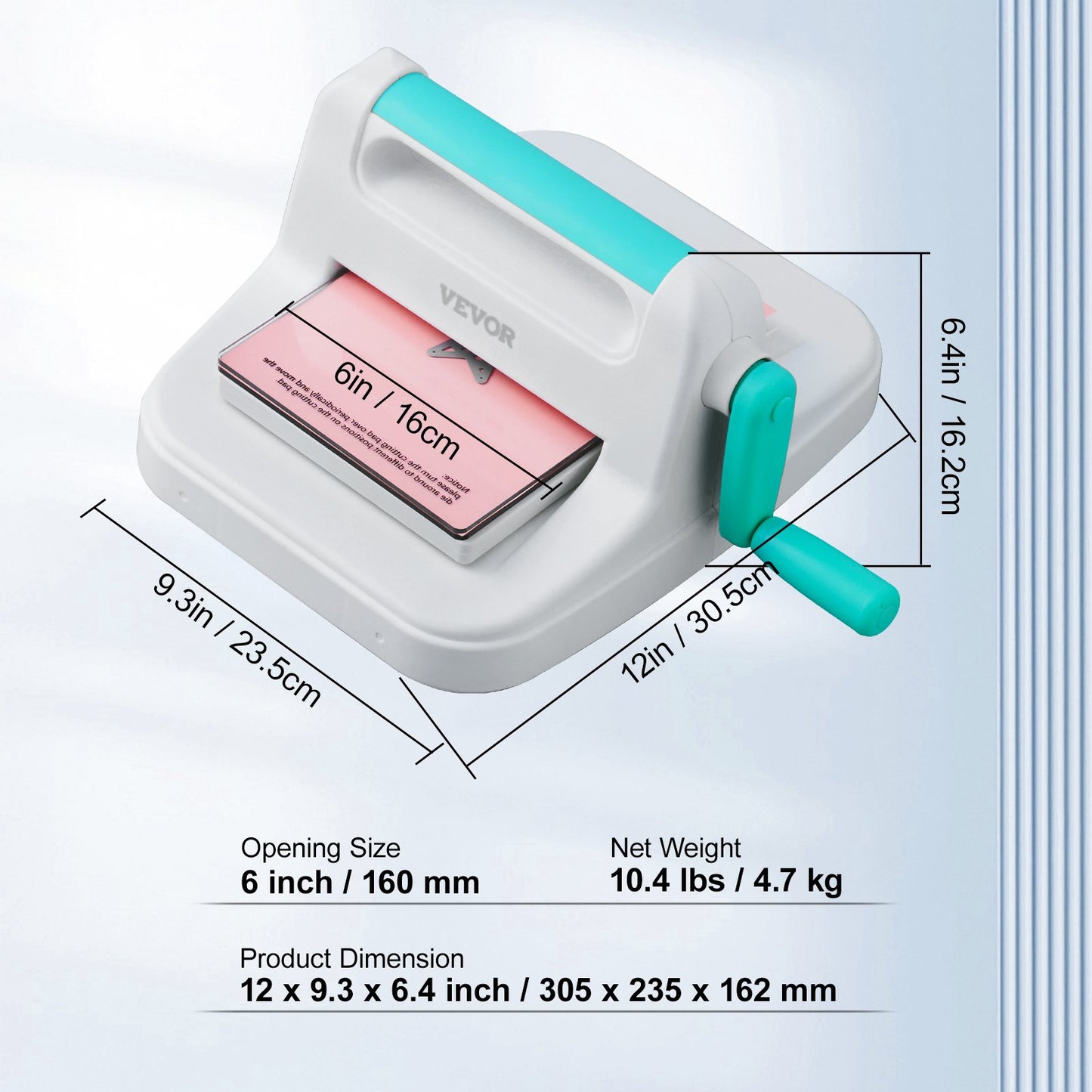 Manuelle Stanz- und Prägemaschine mit 15,2 cm Öffnung für Kunsthandwerk und Scrapbooking