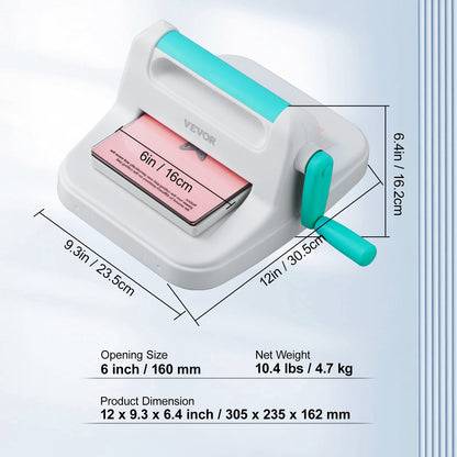 Manuelle Stanz- und Prägemaschine mit 15,2 cm Öffnung für Kunsthandwerk und Scrapbooking