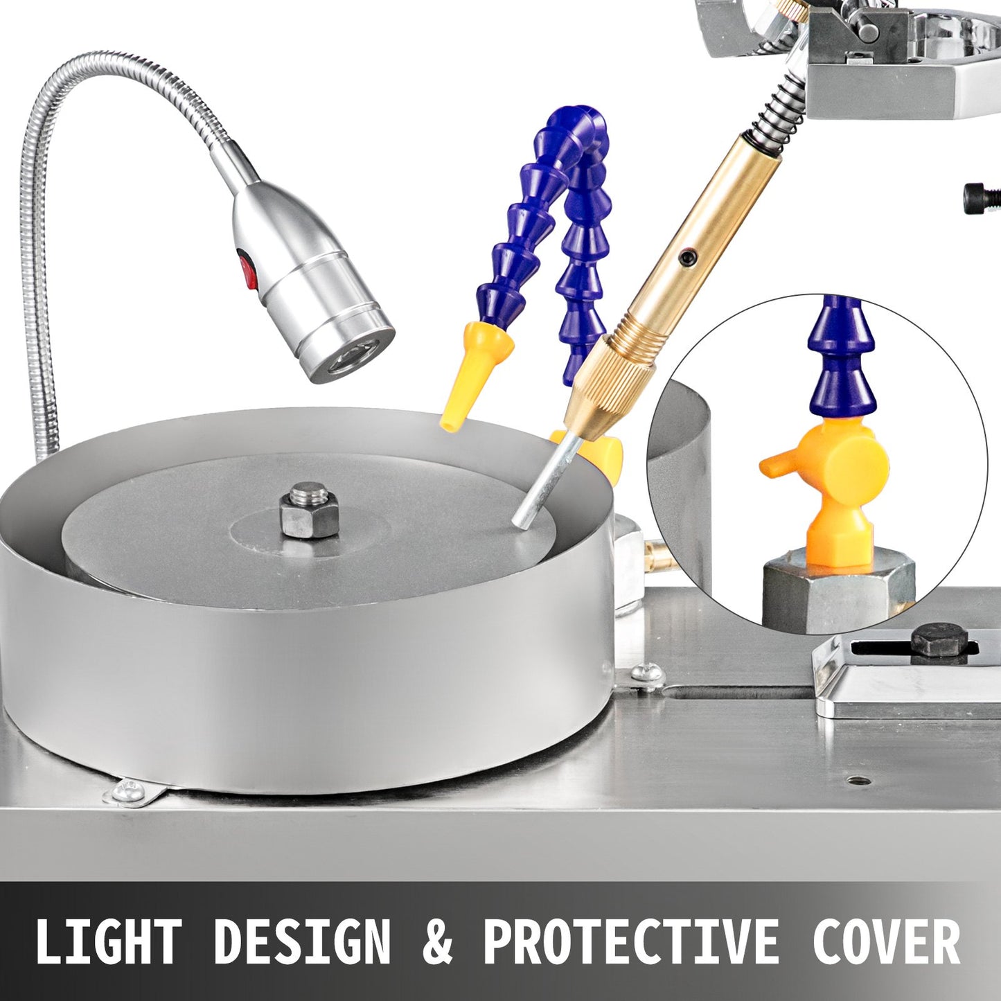 Edelsteinschleifmaschine, 15 cm (6 Zoll), Schmuckpoliermaschine, Steinpoliermaschine, Edelsteinschleifmaschine, Schleifmaschine, Poliermaschine, Edelsteinbearbeitungsgerät mit Wasserpumpe, mechanischer Griff für Edelstein- und Jade-Schmuck