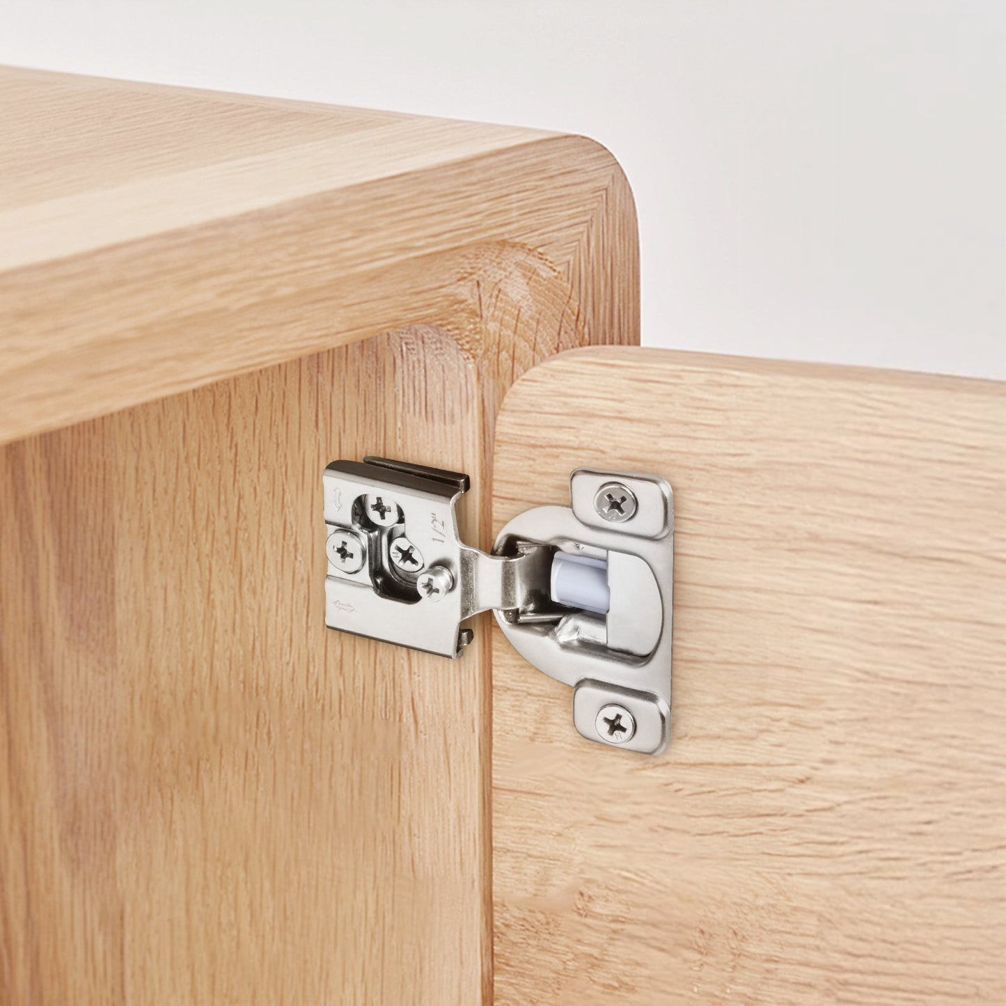 Cabinet Hinges, 50 Packs Partial Overlay Kitchen Cabinet Door Hinges, 105 Degree Opening Angel Soft Close Concealed Cupboard Hinges for Framed Cabinet Type, with Mounting Screws