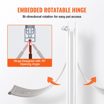 Pet Door, 11.3" x 16.02" Aluminum Frame with Lock and Flap System, Weatherproof Doggy Door, Easy to Install in Interior or Exterior Doors, Pet Door Suitable for Cat Doggie Kitties (White-M)