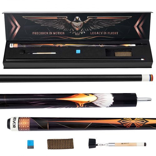Pool Cue, 1 Piece Pool Stick, 1473.2mm & 538g Canadian Maple Wood Billiard Pools Cue Stick with Multi-Layer Tip & ABS Connection Ring, Cues Sticks for Professional Pool Table, Bar, Home, Office