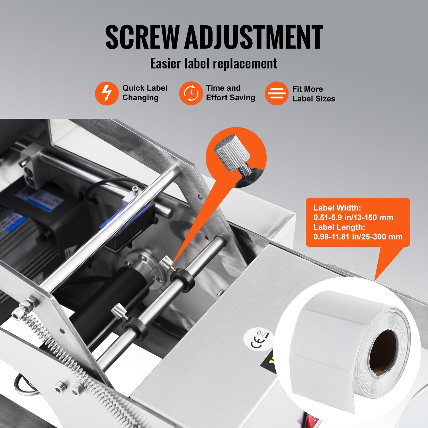 Halbautomatische Rundflaschen-Etikettiermaschine, 20-50 Stück/min, elektrischer Flaschenetikettierer für Rundflaschen, geeignet für Flaschendurchmesser 0,79-4,72 Zoll (mit Andruckstange)