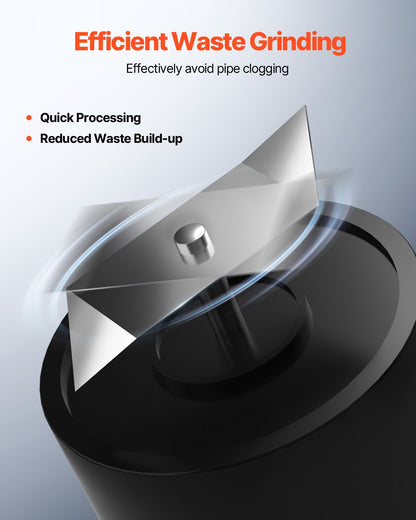 Fäkalienhebeanlage, 500 W, 6600 l/h Fördermenge, 8 m Förderhöhe, mit 3 Wasseranschlüssen für Toilette, Keller, Küche, Waschbecken, Dusche und Badewanne.