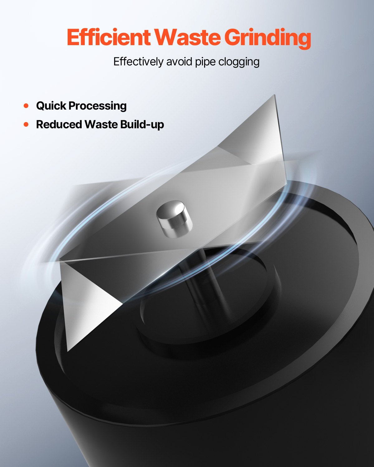 Zerhackerpumpe, 500 W, 110 l/min (29 GPM) Fördermenge, 8 m Förderhöhe, Zerhackerpumpe für Toiletten mit 4 Wasserzuläufen, Abwasserentsorgungs-Spülmaschine für Toilette, Keller, Dusche, Waschbecken, Waschküche, Badewanne