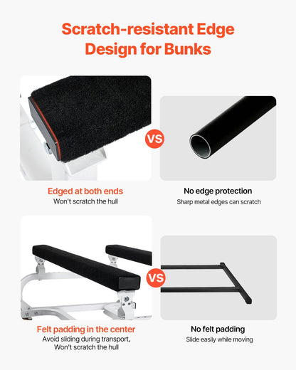 Wasserfahrzeug-Transportwagen, 1000 lbs Tragfähigkeit, Jet-Ski-Ständer/PWC-Wagen zum Transport von Wasserfahrzeugen, verstellbare Auflagen mit 4 Rollen und 2 Bremsen, robuster Jet-Ski-Wagen für Kajaks, Jet-Skis und Schnellboote